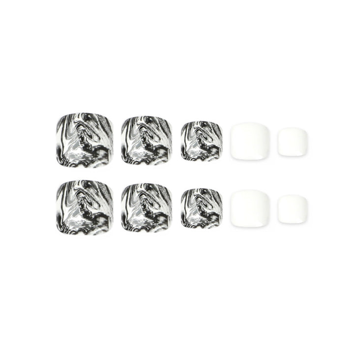 Artful toenail art in elegant marble design Kalsten