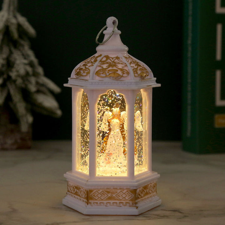 Nostalgic Christmas lantern with moving Santa Claus Kalsten