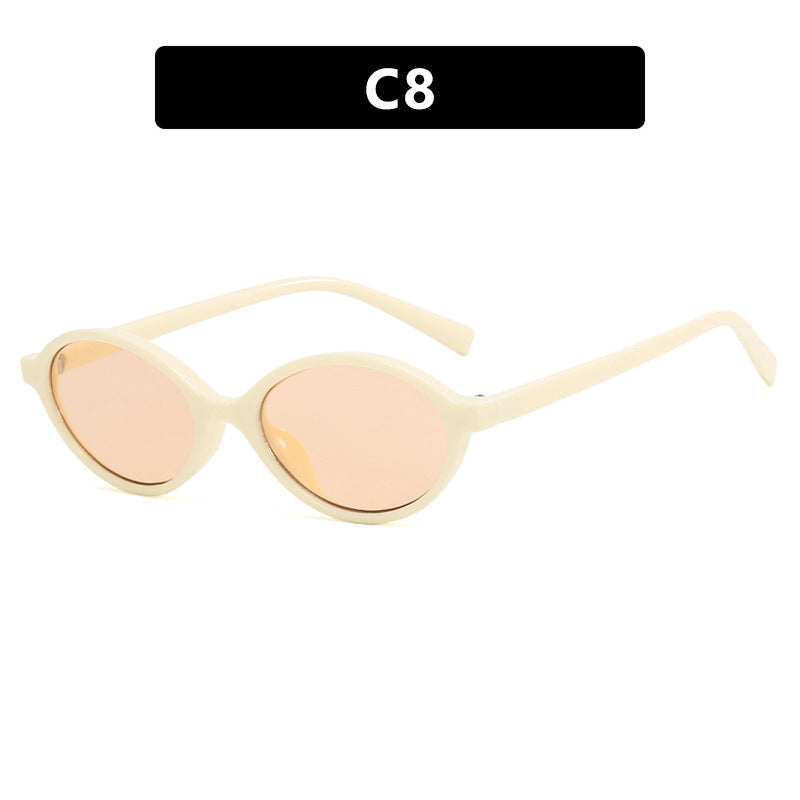 Women's fashionable oval sunglasses with curved frame and UV protection Kalsten
