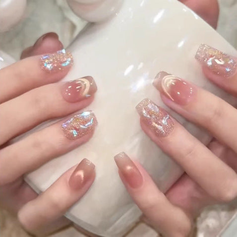 Elegant Glittery Long-Lasting Press-On Nails Kalsten