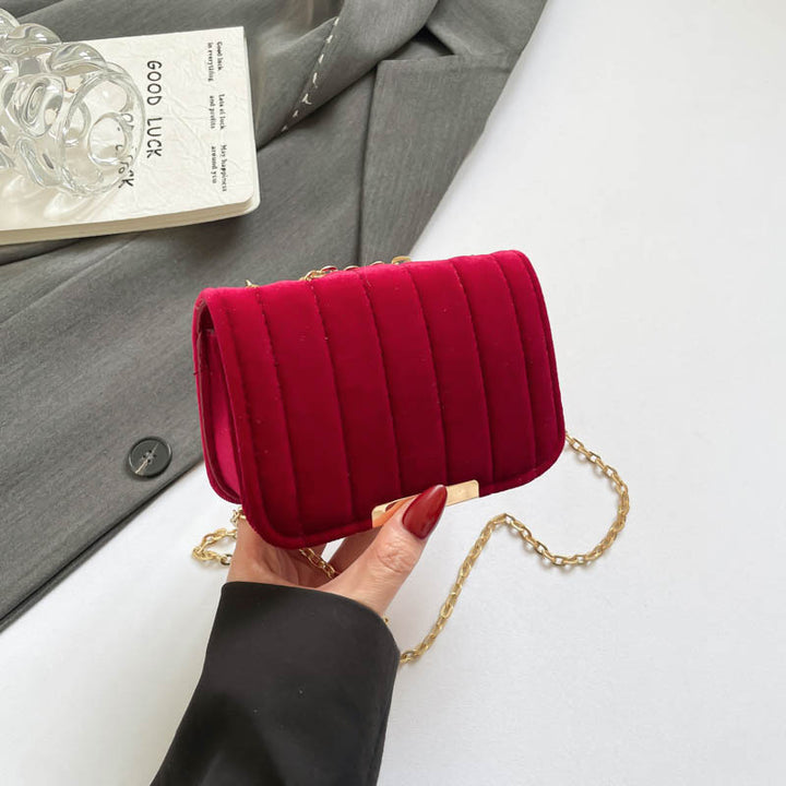 Elegant Quilted Velvet Crossbody Bag Kalsten