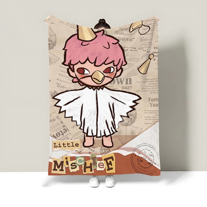 Cartoon-Themed Decorative Blanket