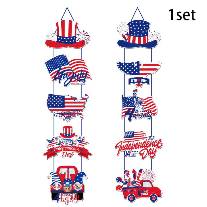 Unisex nan patriotic hanging decoration set with multi-part USA motifs for door and window Kalsten