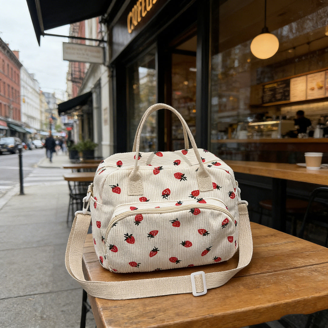 Stylish Strawberry Print Handbag