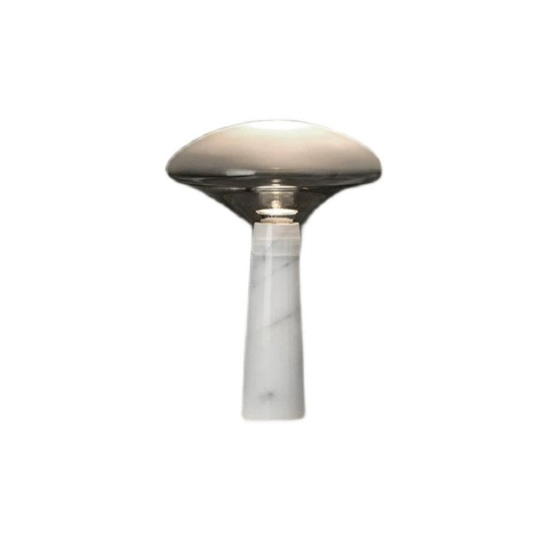 Contemporary Marble Table Lamp with Elegant Glass Shade