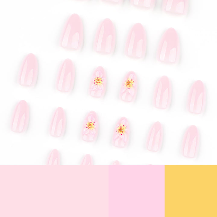 Artful Nail Extensions with Delicate Flower Designs Kalsten
