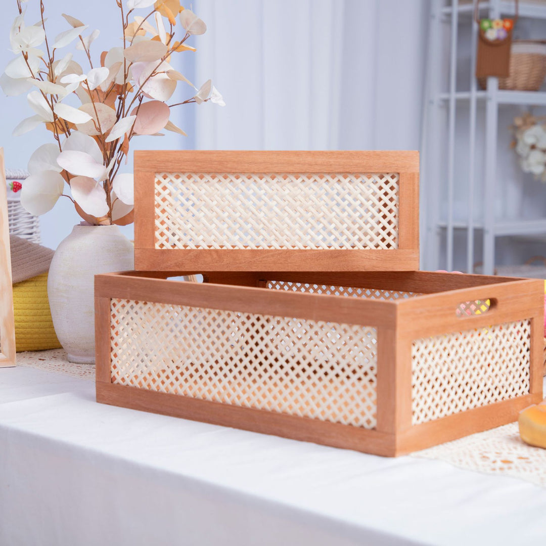 Natural Wooden Storage Bins Kalsten
