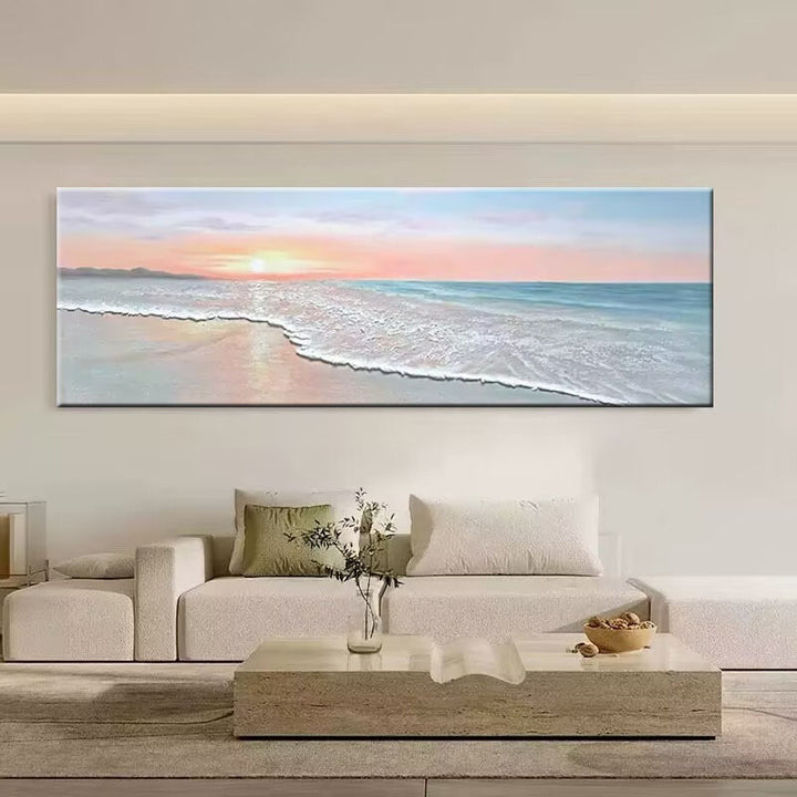 Large Coastal Sunset Canvas Artwork