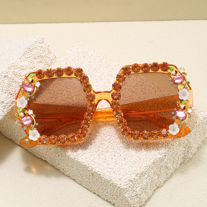 Women's extravagant hexagon sunglasses with crystal embellishment Kalsten