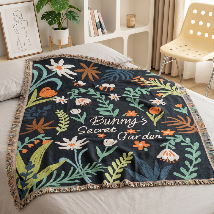 Floral-Themed Decorative Throw Blanket