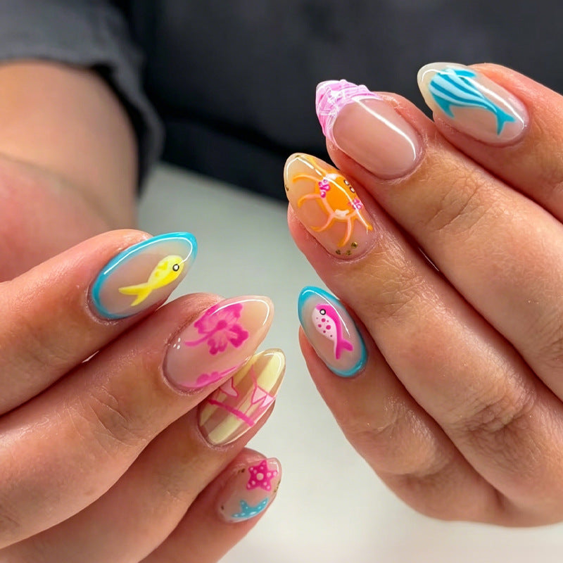 Artificial Nail Set with Maritime Motifs Kalsten
