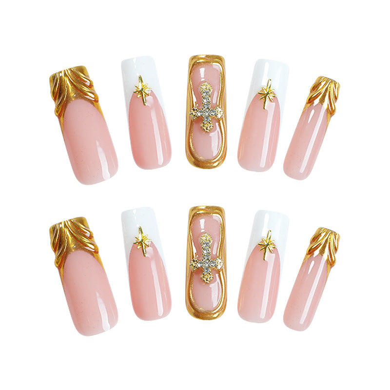 Creative Nail Art Set with Sparkling Gold Accents Kalsten