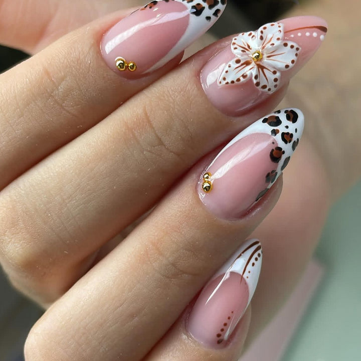 Artistic Floral Acrylic Nail Art Kalsten