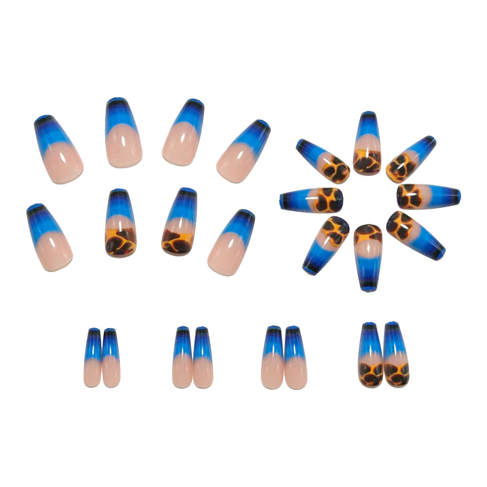 Artificial Nails in Modern Ombre Design with Animal Accents Kalsten