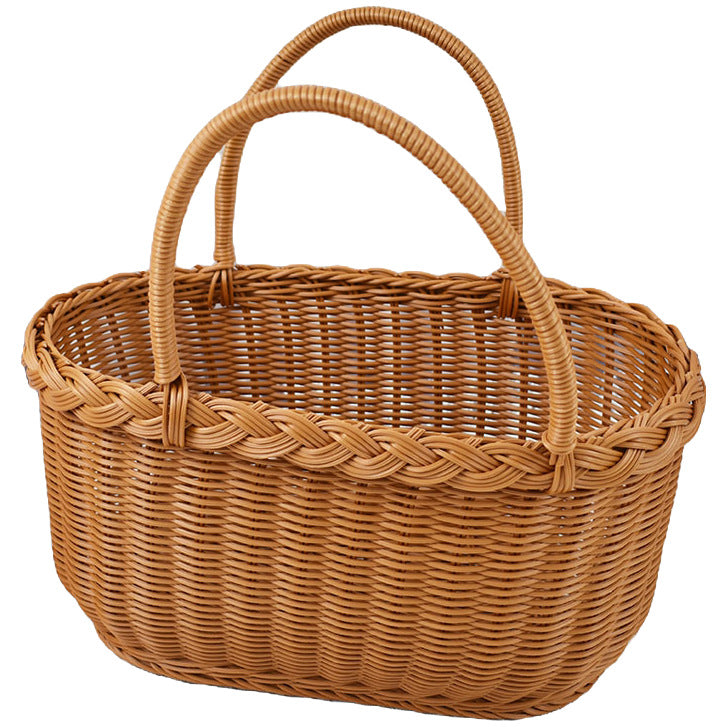 Handwoven Storage Basket with Braided Handles Kalsten