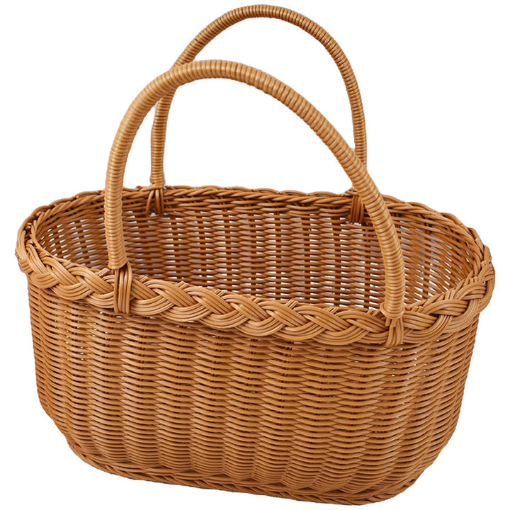 Handwoven Storage Basket with Braided Handles Kalsten