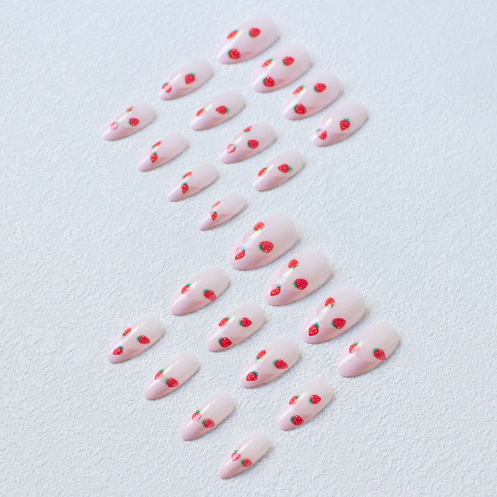 Strawberry-Themed Acrylic Nail Art Kit