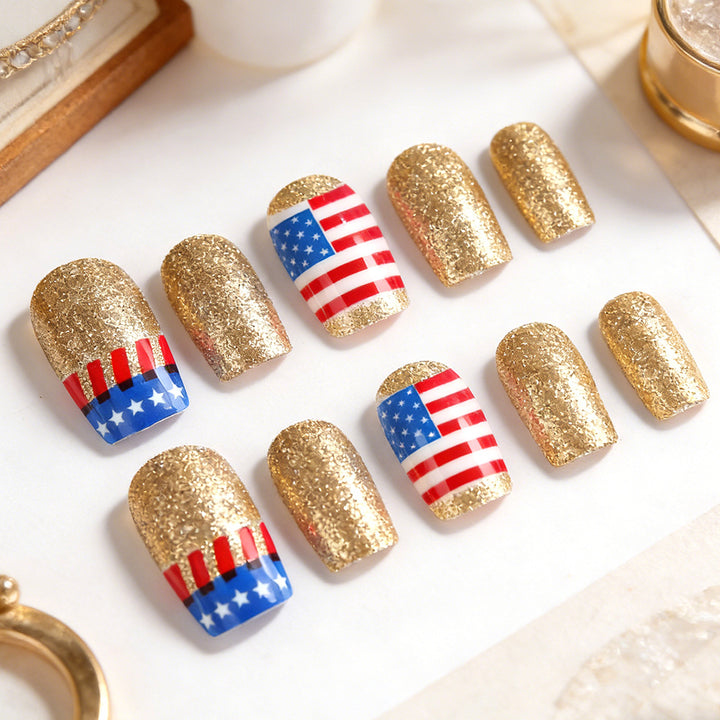 Sparkling Patriotic Nail Art Kalsten