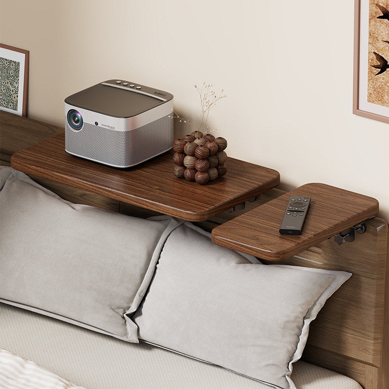 Wall-Mounted Slim Floating Headboard Shelf with Rounded Corners and Concealed Brackets