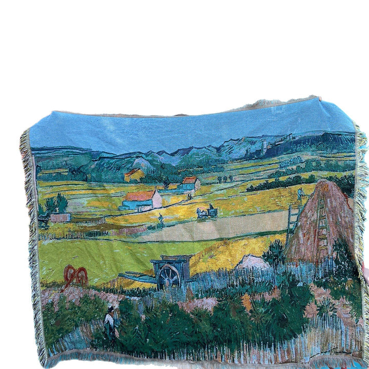 Artistic Landscape Pattern Throw Blanket