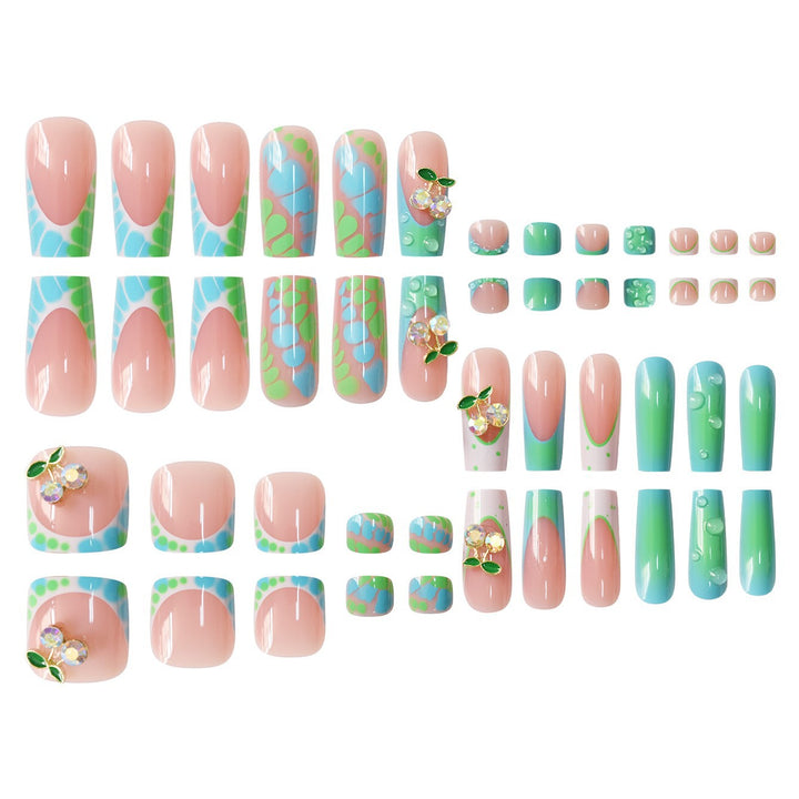Artistic Nail Art Set with Floral Accents Kalsten