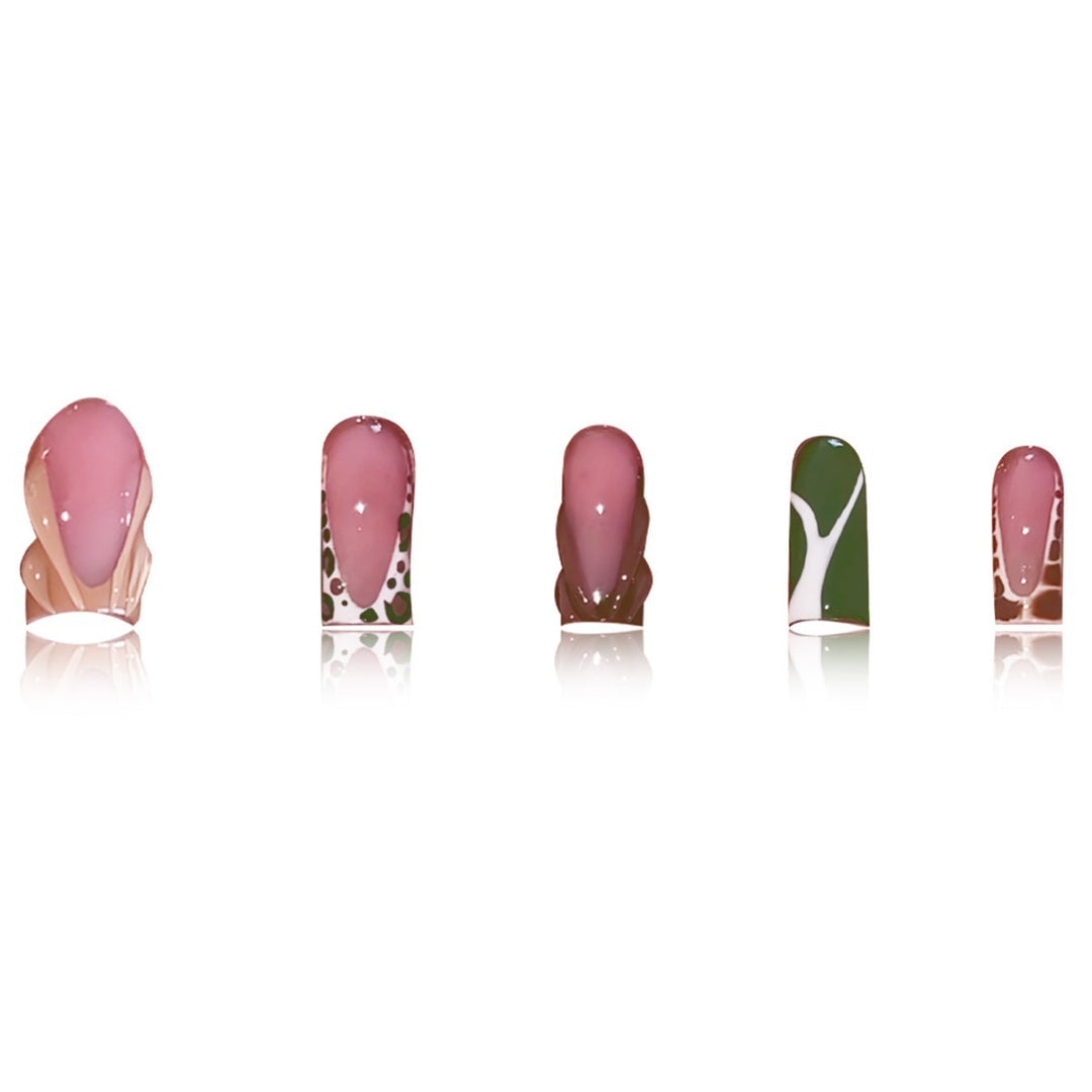 Artistic Press-On Nail Set with Unique Patterns Kalsten