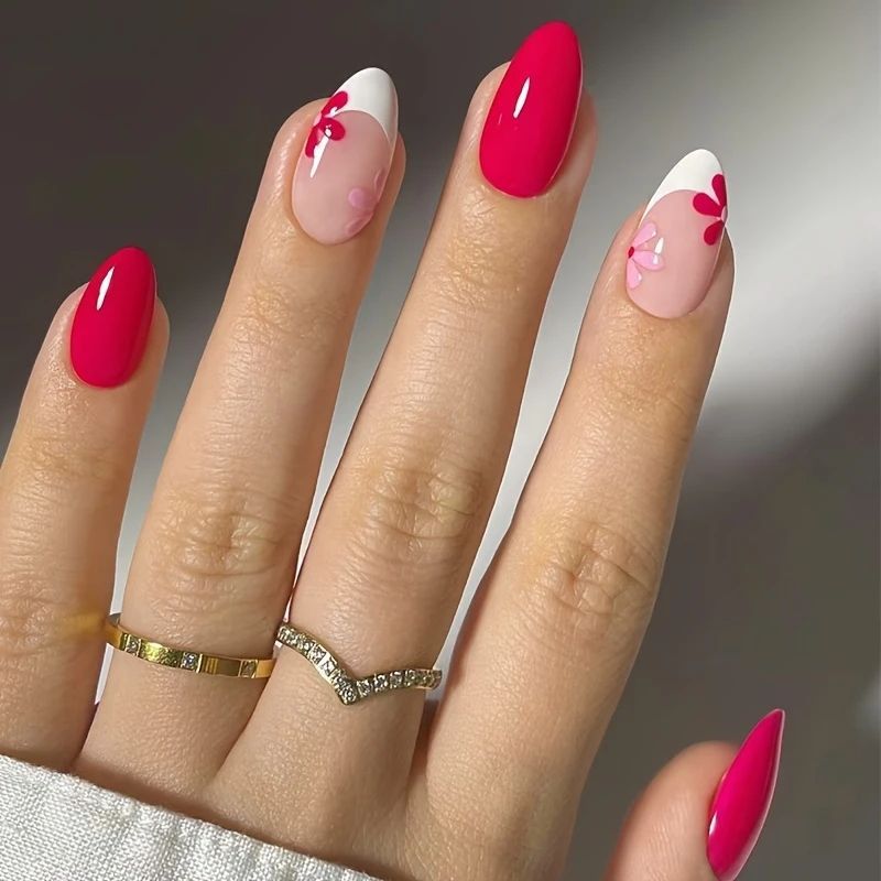 Floral Articulated Acrylic Nail Extensions Kalsten