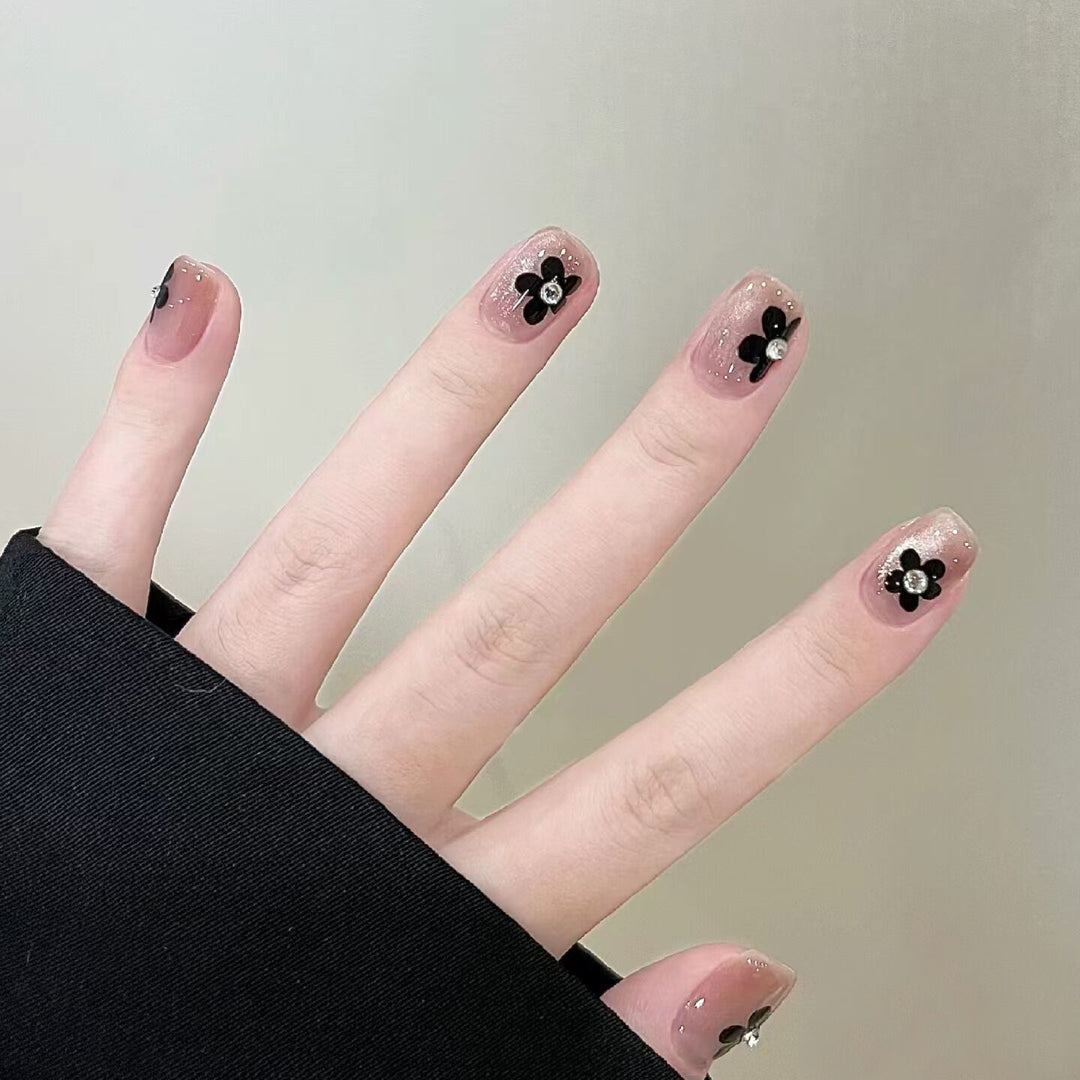 Floral Glitter Press-On Nail Art Kalsten