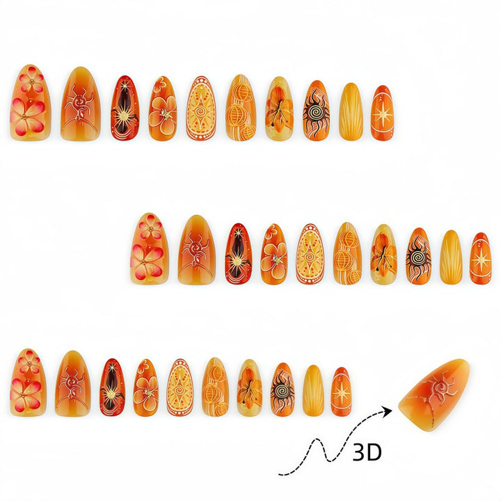 Artificial Nails in Exquisite Floral and Geometric Design Kalsten
