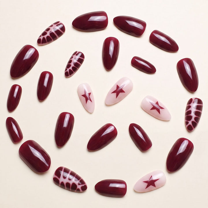 Artistic Stiletto Press-On Nail Design