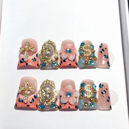Decorative 3D Press-On Nail Art Set