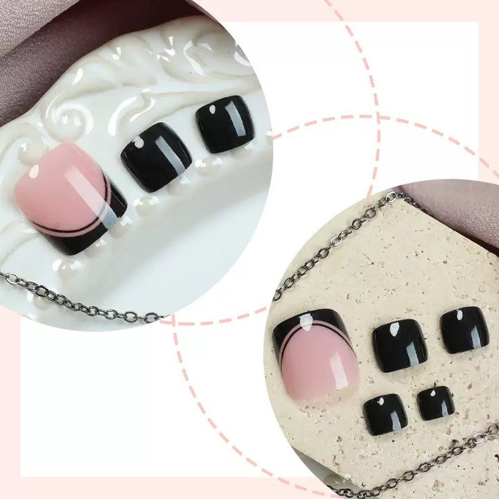 Acrylic Nail Set with Elegant French Design Kalsten