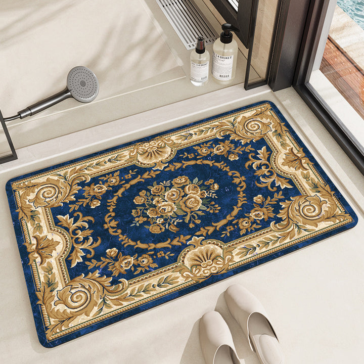 Elegant Vintage Floral Bath Mat Kalsten