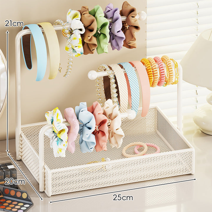 Tiered Mesh Hair Accessory and Jewelry Organizer Stand