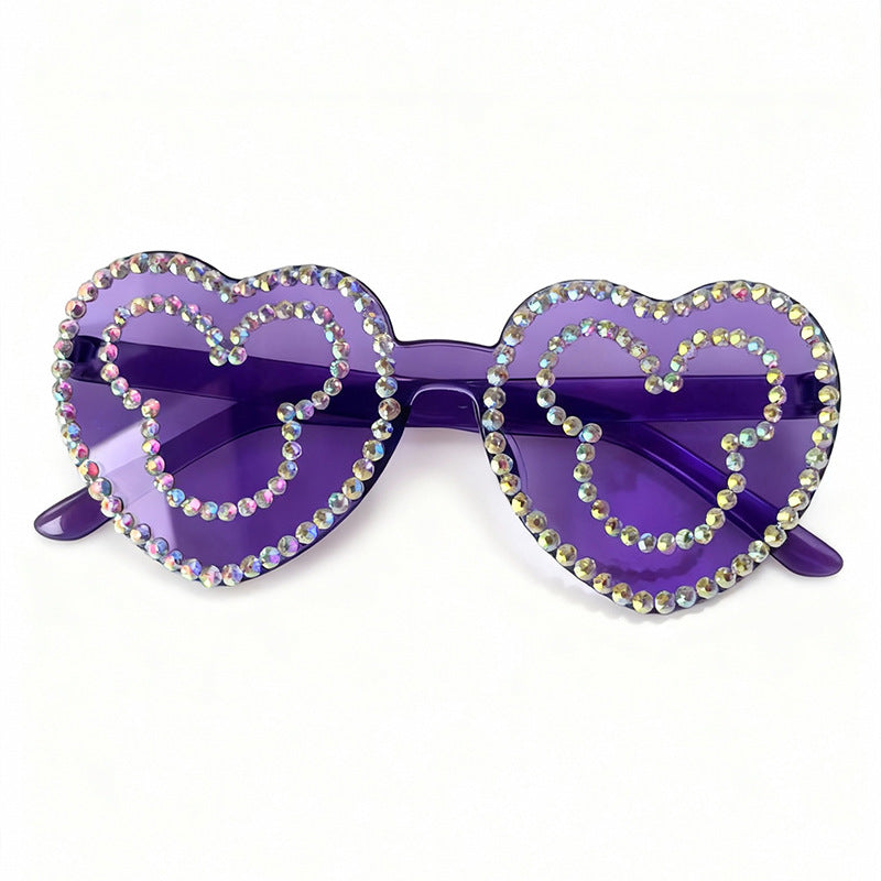 Rhinestone-Accented Heart-Shaped Sunglasses Kalsten 1787141236