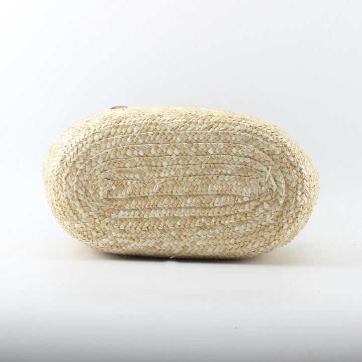 Braided basket bag with elegant leather handles Kalsten