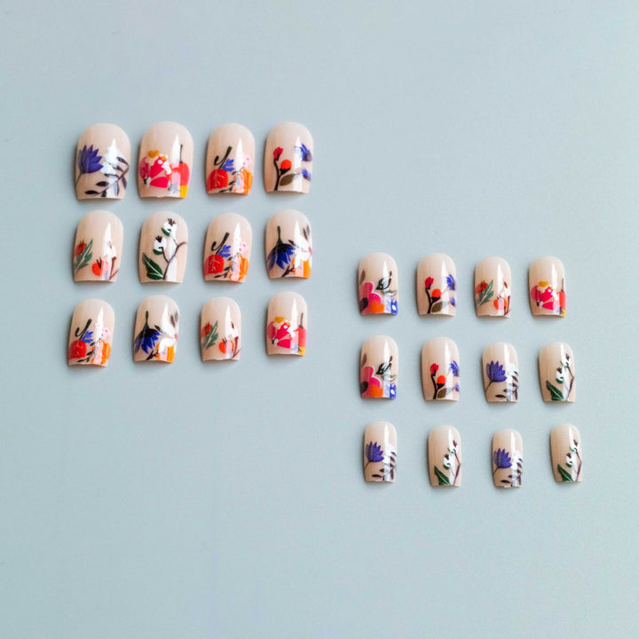 Floral Acrylic Nail Art Set