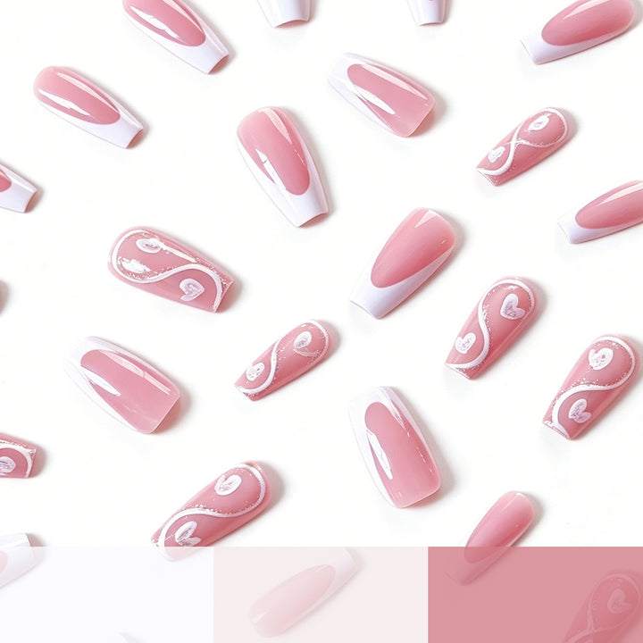 Artistic Heart-Inspired Nail Enhancements Kalsten
