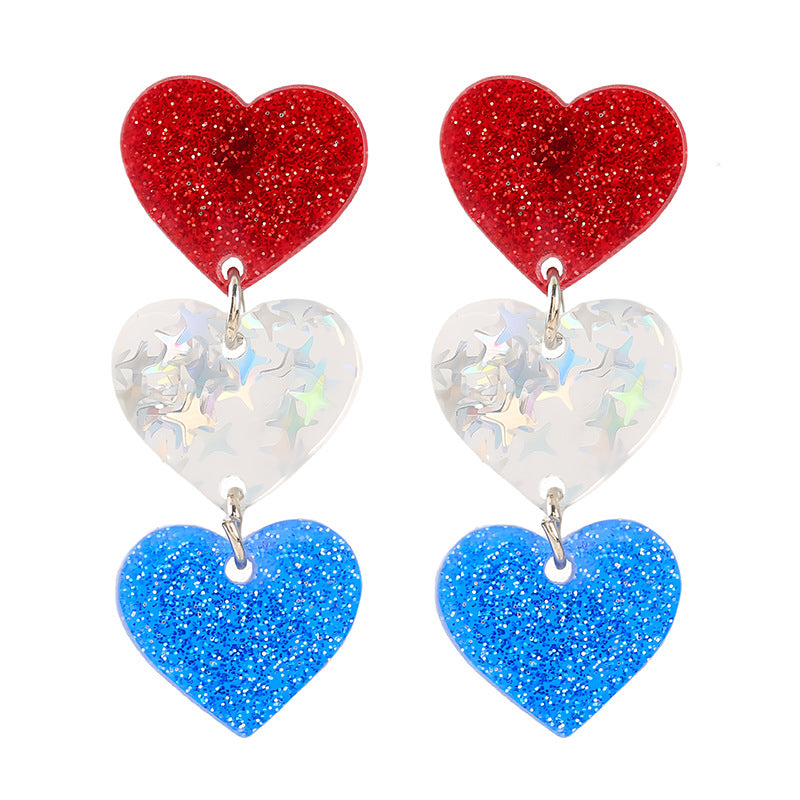 Women's nan patriotic horseshoe enamel dangle earrings with star-accented design and fishhook findings Kalsten