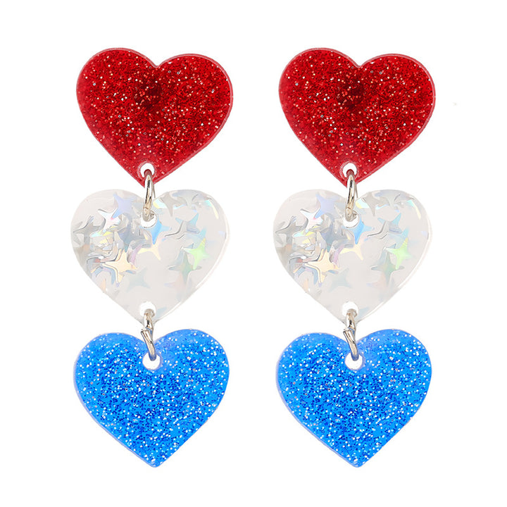Women's nan patriotic horseshoe enamel dangle earrings with star-accented design and fishhook findings Kalsten
