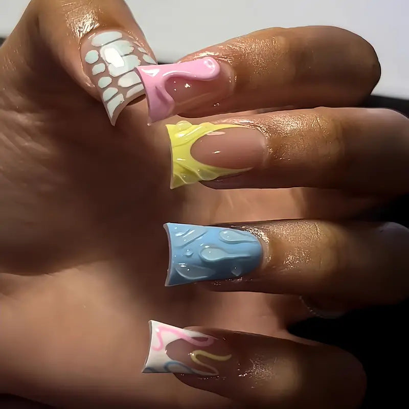 Creative Drip Effect Press-On Nails Kalsten