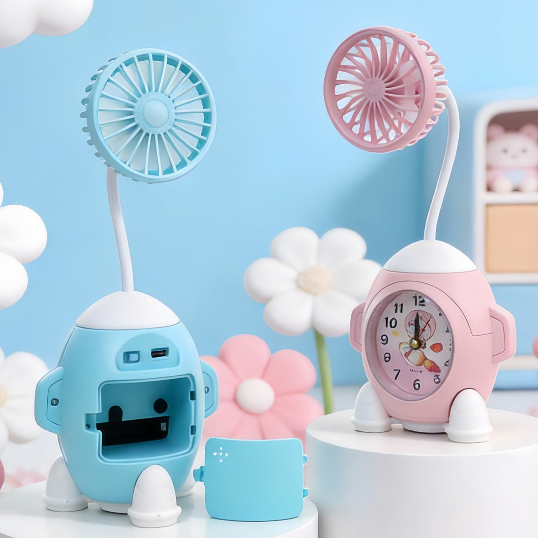 Ladies multifunctional table clock with integrated fan Kalsten