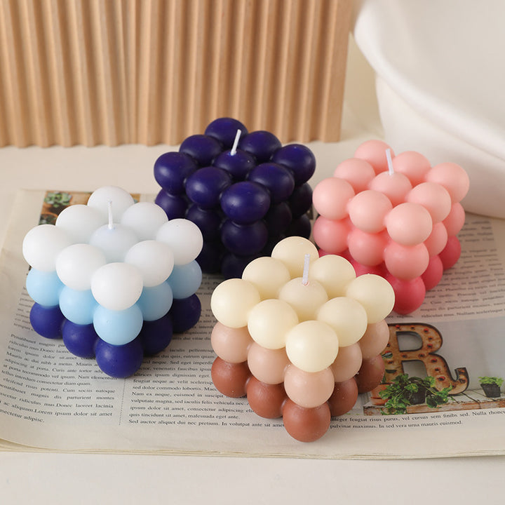 Ombre Bubble-Cluster Cube Scented Soy Candle Decorative Centerpiece