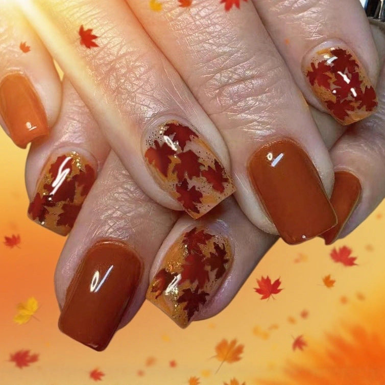 Autumn Leaf Nail Art Enhancements Kalsten
