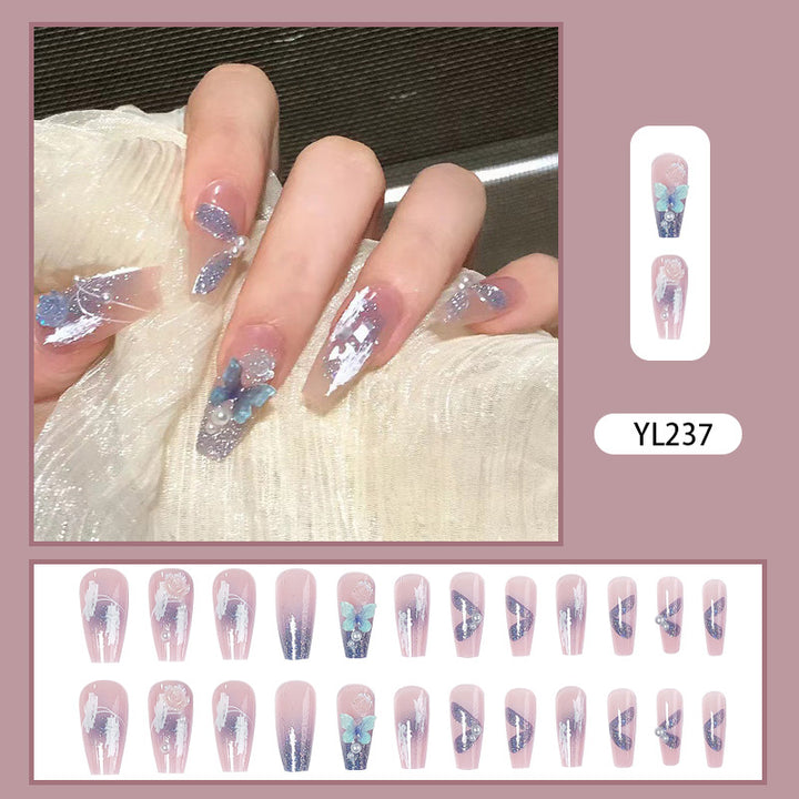 Artistic 3D nail extensions with glitter accents Kalsten
