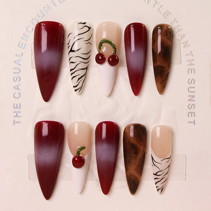 Acrylic nail set with modern designs and creative accents Kalsten