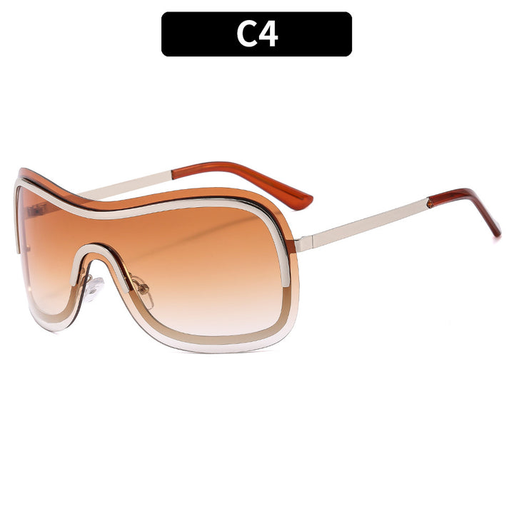Oversized Retro Shield Sunglasses