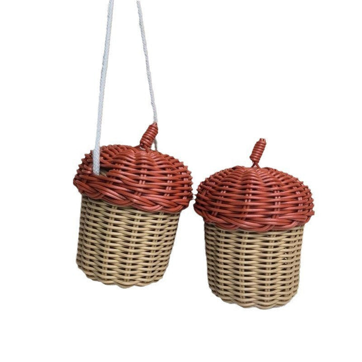 Charming Acorn-Shaped Woven Storage Hanging Basket Kalsten