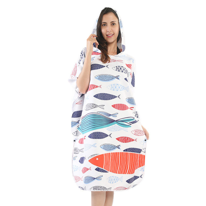 Beach dress with tropical print Kalsten