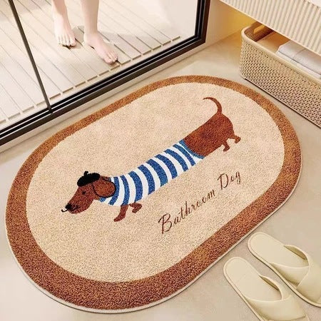 Cartoon-Themed Plush Bath Mat